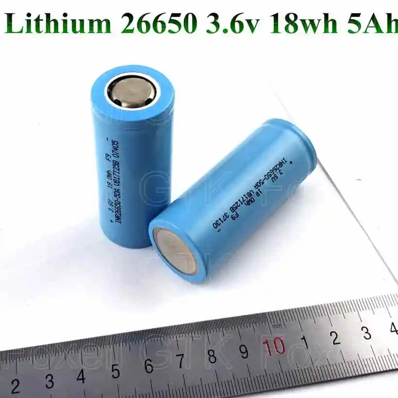 4 pcs 26650 3.7v 5000mah rechargeable li-ion battery 5Ah accu Lithium lipo cell high capacity 10A pilas 26650 diy pack power ban (5)