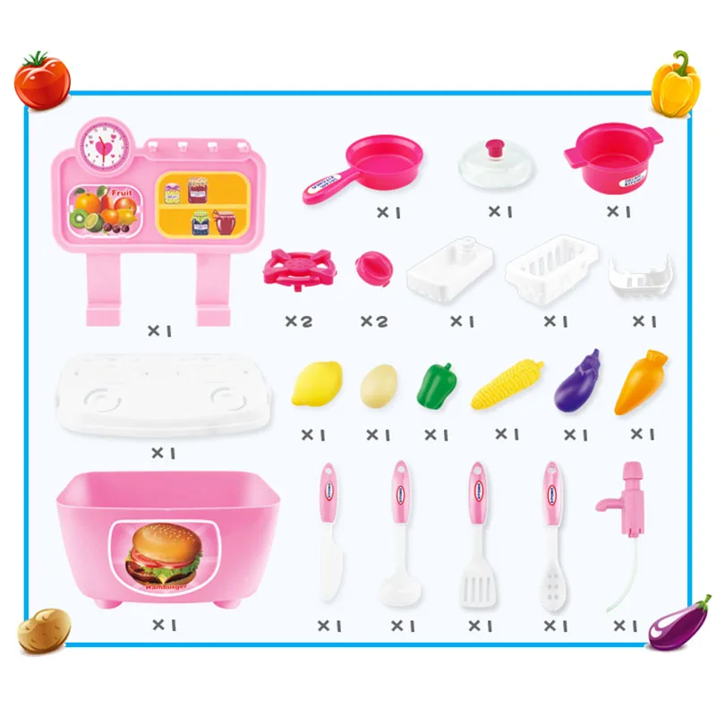 Новинка, кухонные игрушки для детей, 20 шт., набор для ролевых игр, миниатюрные кухонные аксессуары, красивая игрушка для приготовления пищи, KT1, подарок для ребенка
