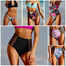 Сексуальная Женская высокая талия бикини Нижняя повязка трусики пляжная одежда купальный костюм сплошной купальник женский из двух частей отделяет
