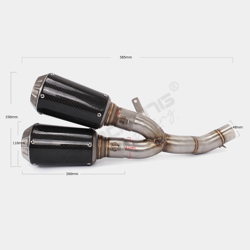 US $63.99 SCRAMBLER Motorcycle Exhaust full stystem middle pipe Muffler for DUCATI SCRAMBLER SlipOn