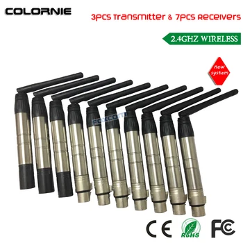 

DHL Free Shipping Good Quality 2.4G Wireless DMX512 Transmitter & Receiver wireless DMX Console DMX Kit Fast