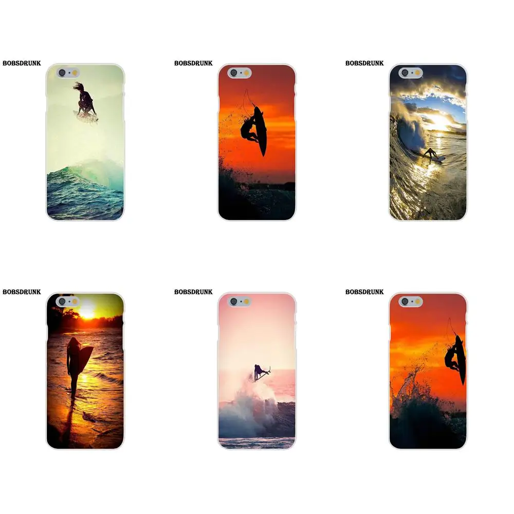 

EJGROUP TPU Pattern Case Cover For Apple iPhone 4 4S 5 5C SE 6 6S 7 8 Plus X Billabong Surfboards Sunset Surf