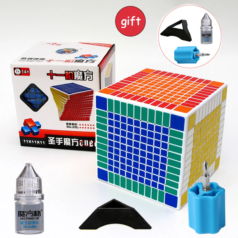 Новый ShengShou 11x11x11 куб скоростной Куб 5 шт. костюм профессиональный кубик-головоломка кубик-Головоломка Куб игрушки для детей подарок для