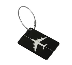 Aluminum Alloy Anti-Lost Luggage Tag with Name ID Card (Black)