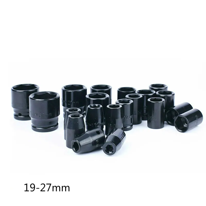 7 Pcs/set 1/2" 19 27mm Air Socket Adopter Universal Pneumatic Socket Wrench Head for Electric