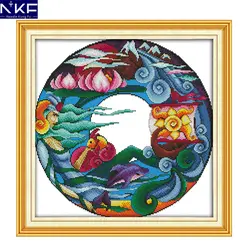 NKF бог воды дом защита рисунок китайский Стиль иглы Ремесло вышивки крестом схема Счетный крест комплект для Домашний Декор