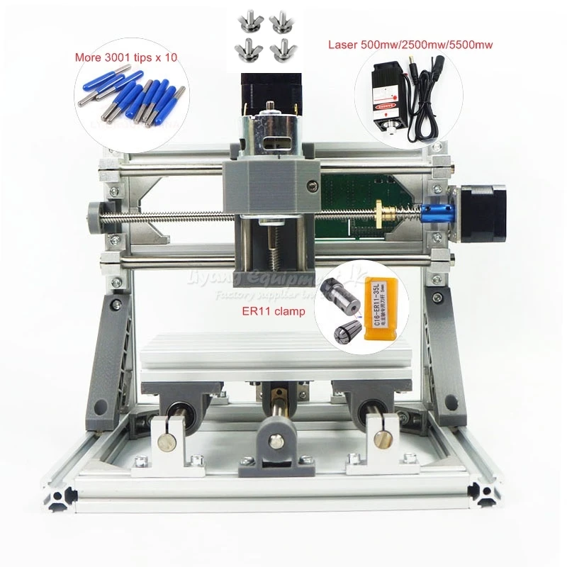 

diy mini cnc router 1610 PRO without laser or with laser head 500mw/2500mw/5500mw engraving Pcb Milling Wood Carving machine