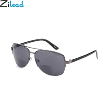 Zilead, сплав, мужские полуоправа, очки для чтения, плиот, бифокальные, для вождения, солнцезащитные очки, очки для дальнозоркости, очки с сумкой