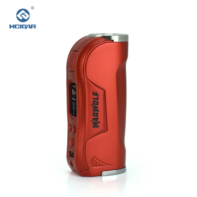 HCIGAR Warwolf 510 поток электронная сигарета мод выход 1-80 Вт и темп режим испаритель питание 18650 батарея мини коробка мод - Цвет: red