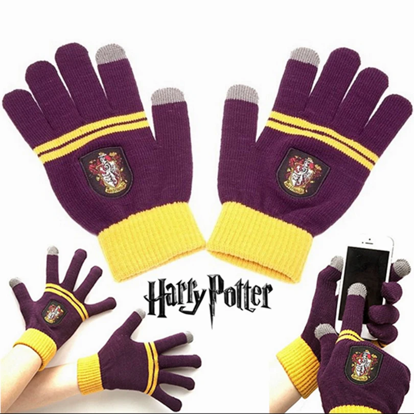 

Hogwarts School Gloves Gryffindor/Slytherin/Hufflepuff/Ravenclaw Touch Gloves Halloween Christmas Gift