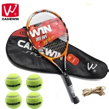 CAMEWIN 1 пара углеродного волокна теннисные ракетки с теннисный мешок+ теннисные шарики +резинка raquete де теннис masculino для женщин и мужчин 