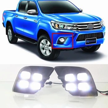 

CSGJMY 1set For Toyota Hilux Revo Vigo 2015 2016 2017 LED DRL Daytime Running Lights Daylight Waterproof Signal Style free ship