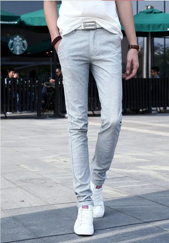 Новое поступление, Летние Стильные мужские повседневные однотонные длинные льняные узкие брюки, модные облегающие хлопковые брюки
