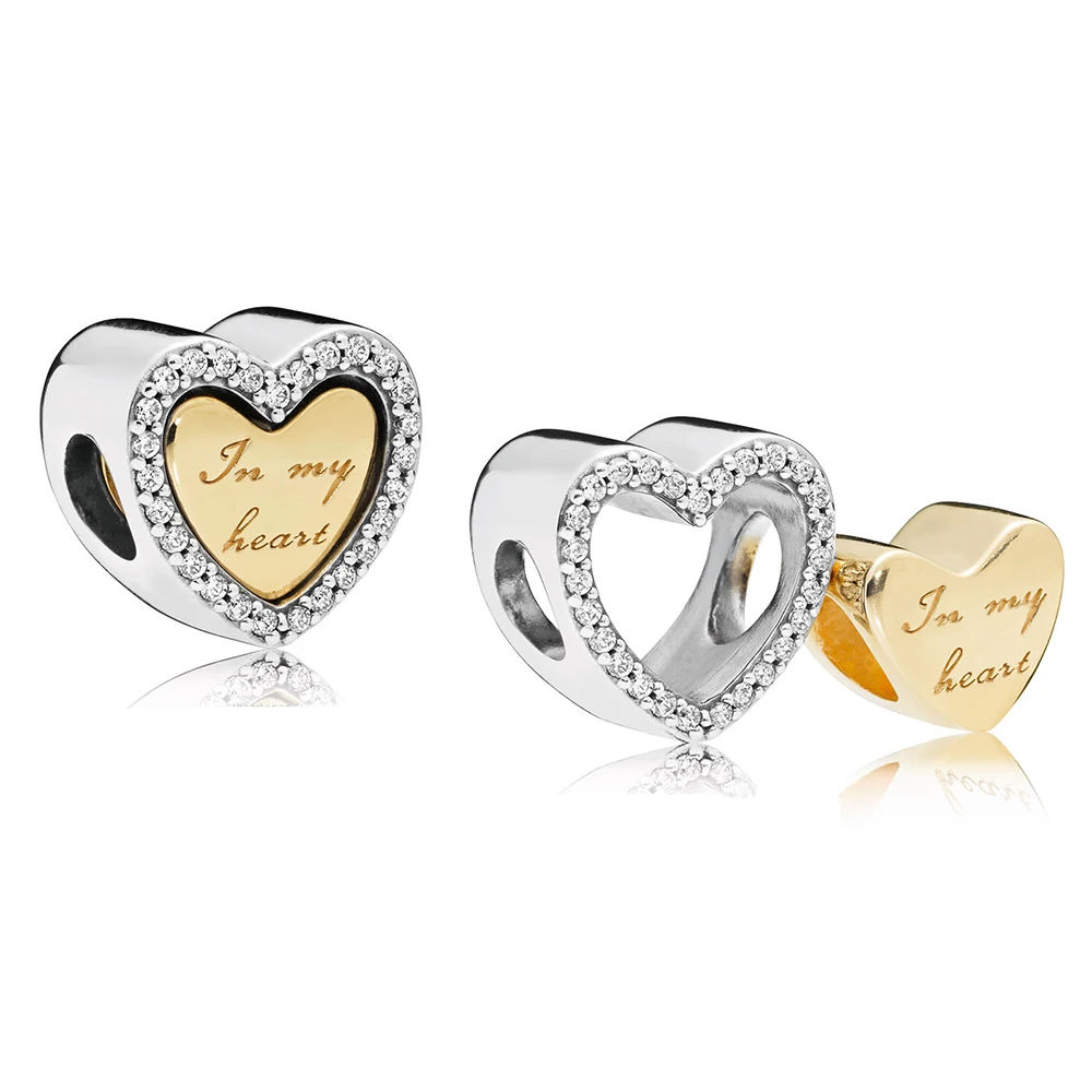 

CHAMSS 2019 925 Sterling Silver New In My Heart Charm Original Woman Fashion Charm Cube Heart DIY Beaded Jewelry Wholesale