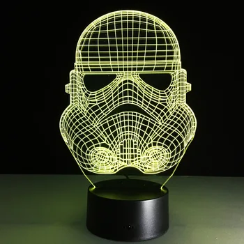 

Troopers Star Wars Night Light 3D LED Desk Table Lamp Clone 7 Colors Change Mood Light Drop Shipping Home Party Decor Gift