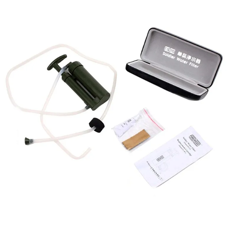 Filtro de Água Portátil ao ar Filtros de Água Livre Purificar Bomba Mini Pessoal Palha Novo Exército Verde Caminhadas Acampamento Ferramentas Sobrevivência Segurança Mod. 1261529 22 High Quality Esporte e Lazer