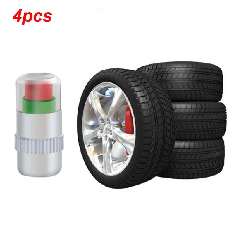 

Youwinme 4pcs 2.4 Bar(36PSI) Car Tire Wheel Pressure Indicator Sensor Alert Valve Dust Cap Auto Tyre Monitor Motorcycle Bike