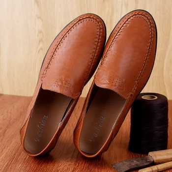 

BVNOBET 2020 New Comfortable Loafers Men Shoes Designer Quality Split Leather Casual Shoes Men Moccasins Big Size Mocassin Homme