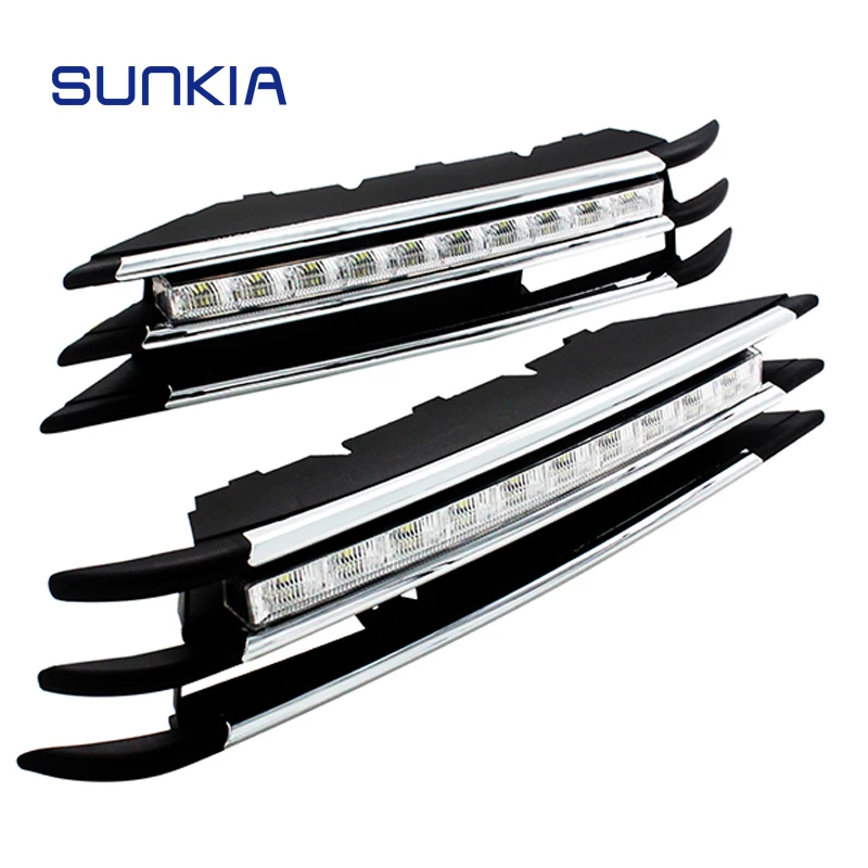 SUNKIA 2Pcs/Set Waterproof LED Daytime Running Light DRL For VW