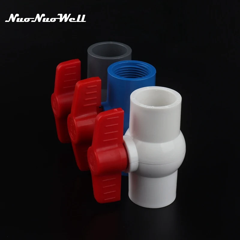 

1pc PVC Female 1" Thread Ball Valve PVC Pipe Water Valve For Garden Irrigation System Aquarium Fish Tank Pipe Fittings
