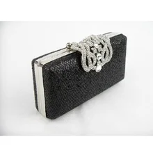 1409 schwarz Shimmery Blenden Lady fashion kupplung geldbörse handtasche fall IN KOSTENLOSER VERSAND