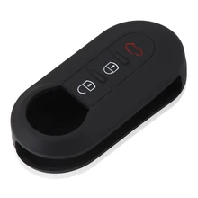 Étui à clé vierge pliable en Silicone pour Fiat 500, grande punto stilo 500x panda ducato, télécommande à 3 boutons, étui pour voiture