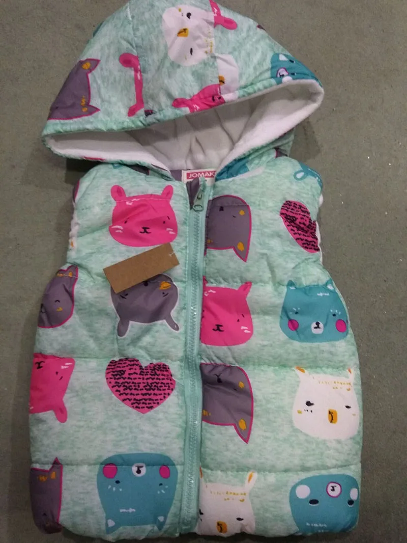Autumn Winter Girls Vests Children's Cotton Warm Coat Baby Boy Dinosaur Hooded Waistcoat Kids Cartoon Cute Outerwear Clothing Outerwear & Coats luxury