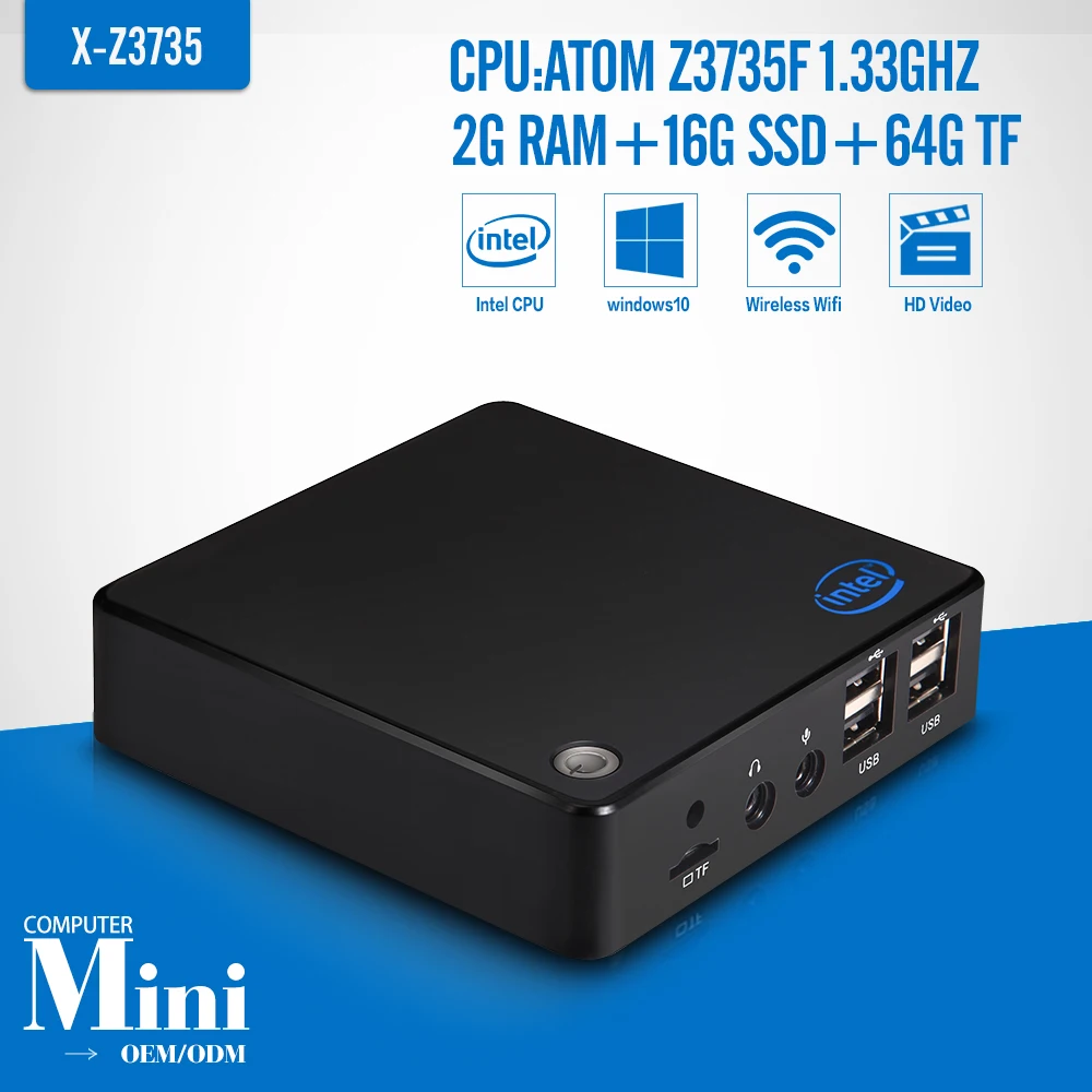 Lowest Price Mini Computer quad Core Mini Computer Z3735f 2G RAM 32G SSD/2G RAM 16G SSD 16G TF Personal Computer Desktop Industrial Computer