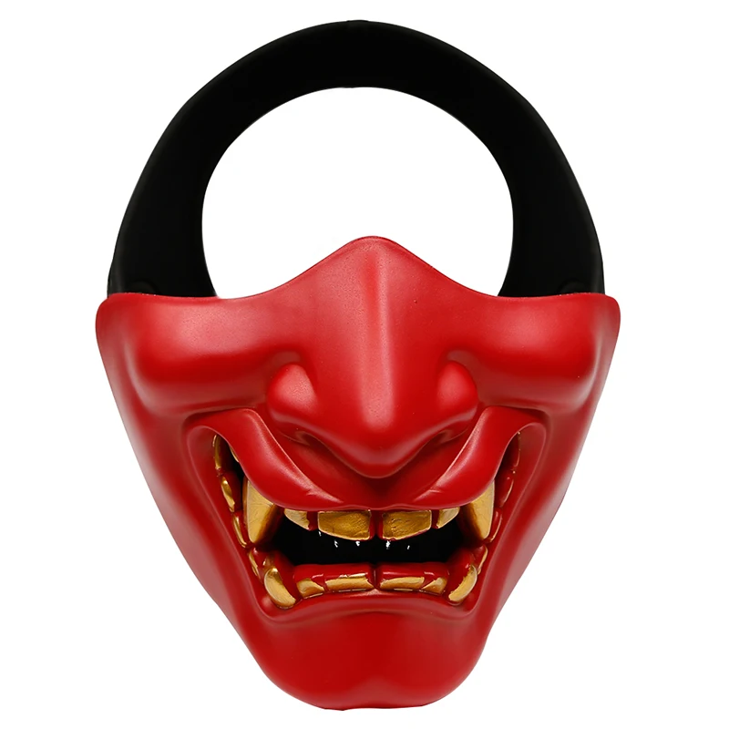 

Halloween Mask Prajna Masks Half Face Cosplay Evil Demon Monster Decoration kabuki Samurai Hannya Oni Japanese Theme Party