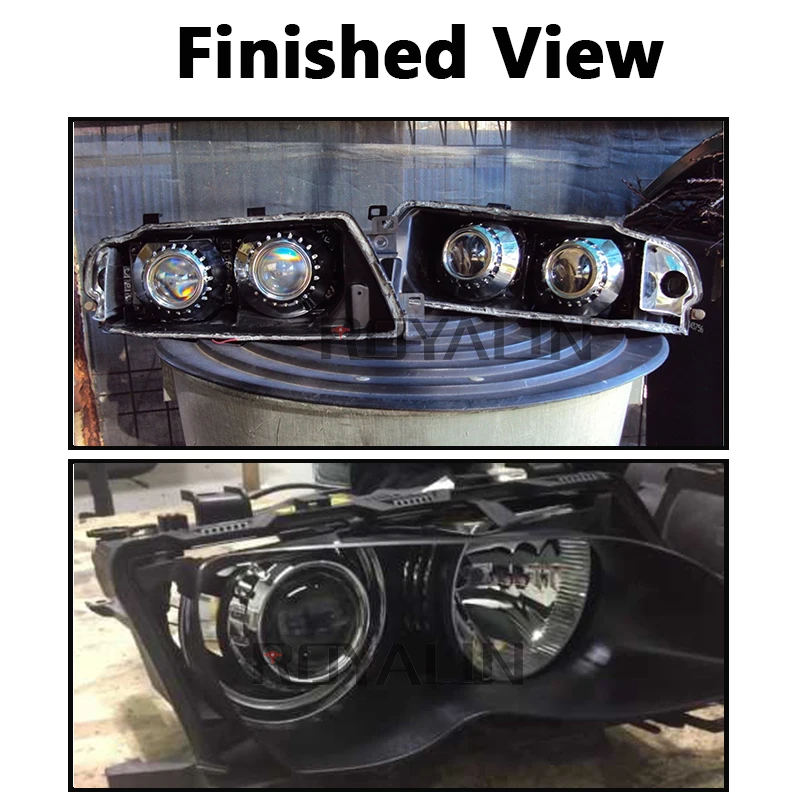 ROYALIN полностью металлический HID Bi xenon объектив проектора фары с E46 R расширенной
