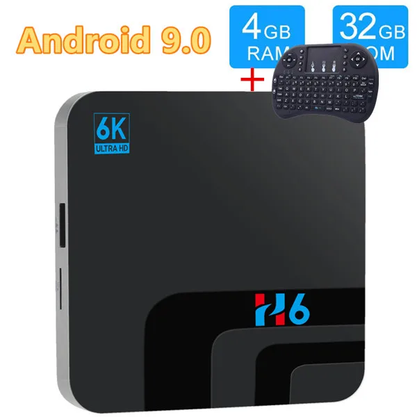 6K Android 9,0 Smart Tv Box Allwinner H6 4g Ram 32g Rom телеприставка 3D H.265 Wifi 4G SIM USB 3,0 hbo netflix Tv box Android 9,0 - Цвет: H6 Box with I8