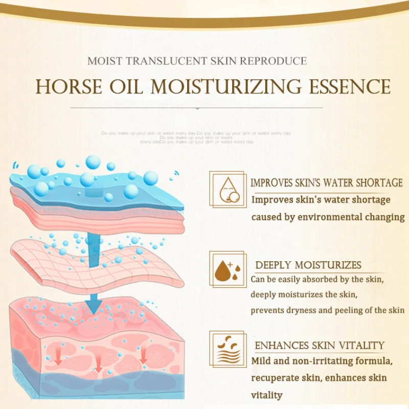 Новинка! Лошадь масло увлажняющий крем сущность увлажнение кожи база Грунтовка омолаживающий нежный питательный сокращение пор сущность