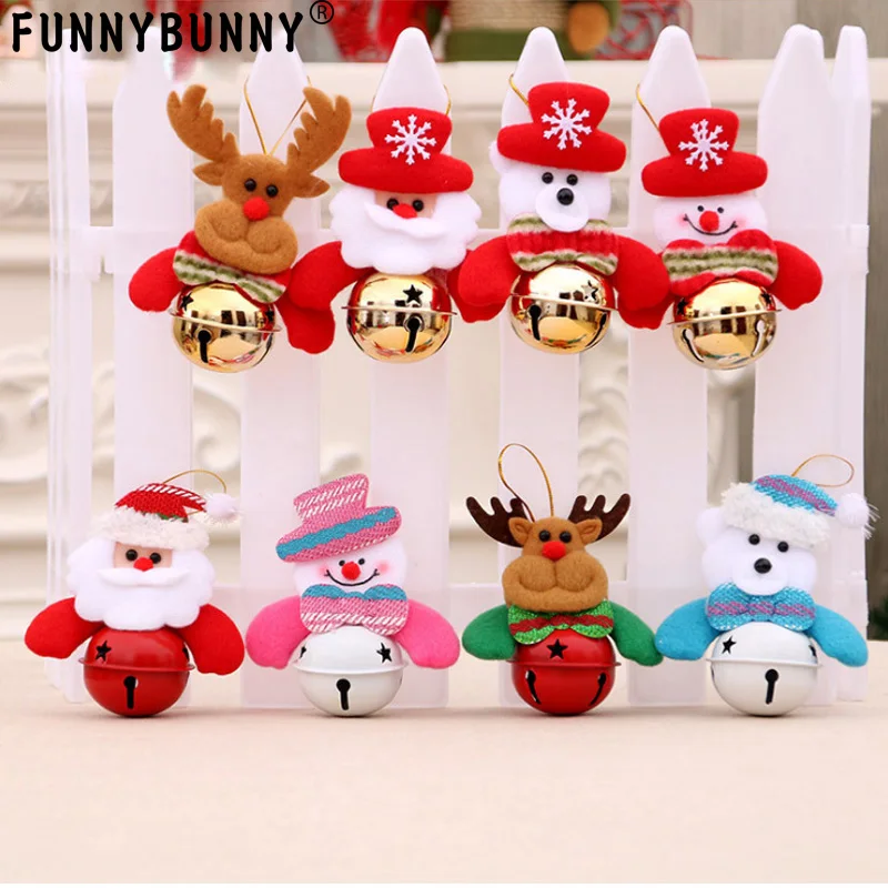

FUNNYBUNNY Christmas Bells Decorations for Home Christmas Tree Ornaments, snowman/old man/bear/elk