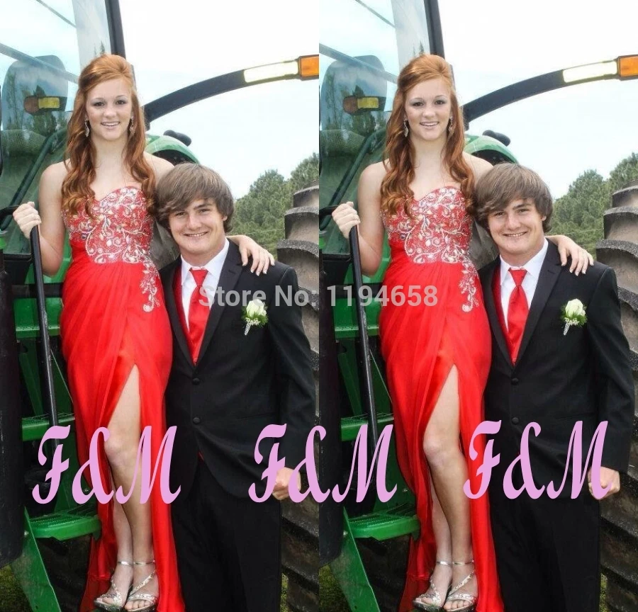 Red 2016 Sweetheart Crystal font b Evening b font font b Dress b font Beads Chiffon