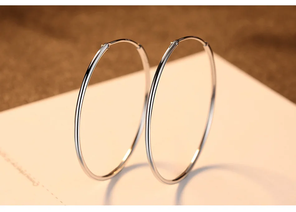 

Classic Round Silver Hoop Earrings 925 Sterling Silver Circle Earrings for Women Men Creole Hoop Earings Piercings Jewellery