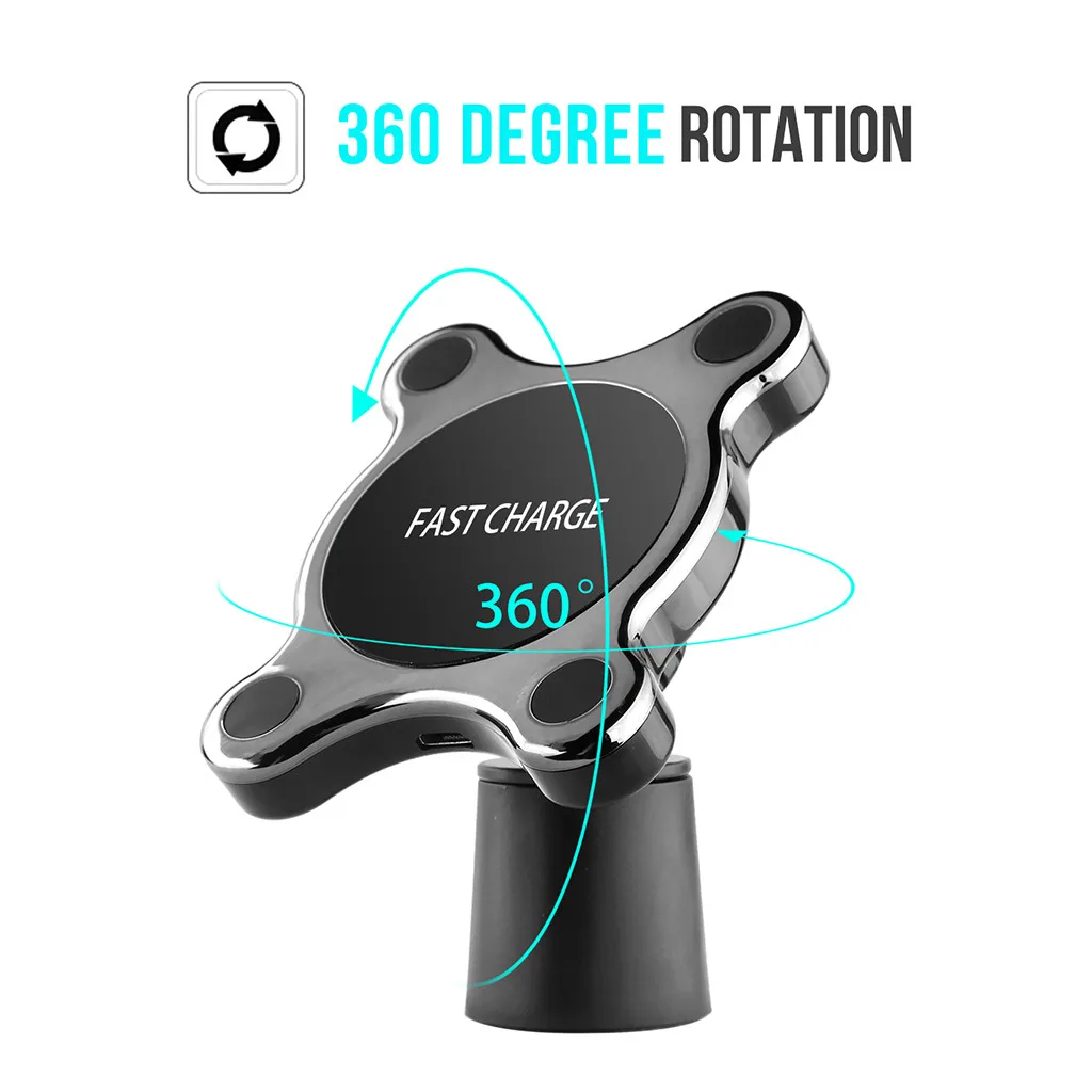

Techhole Store Car Fast Charger Magnetic Holder Qi 10W Wireless Charging Automatic Car Bracket for iPhone XS Samsung S10