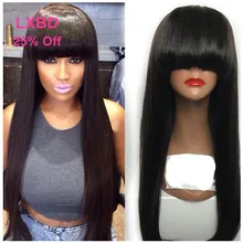 150% Density Free Shipping Brazilian Front Lace Wigs For Black Woman Silky Straight Glueless Virgin Human Hair Wigs
