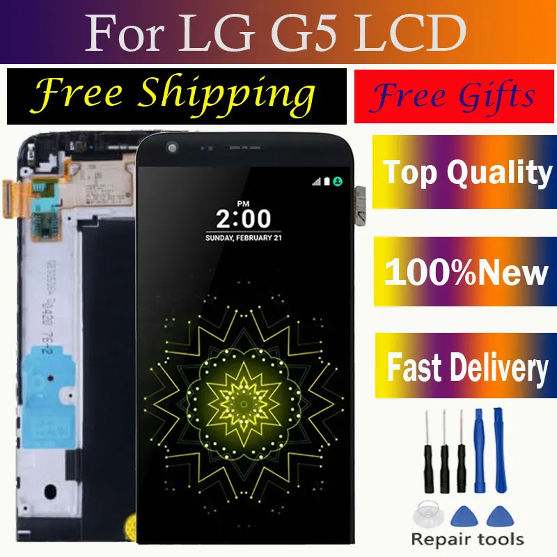 Per Lg G5 Display Lcd H850 H840 H860 F700 Display Da 5.3 "Per Lg G5 Lcd Touch Screen Digitizer Con Sostituzione Del Telaio