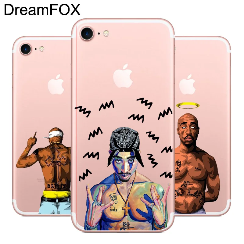DREAMFOX L551 Тупак Шакур Мягкий ТПУ силиконовый чехол для Apple iPhone 11 Pro XR XS Max 8X7 6 6S Plus 5 5S SE