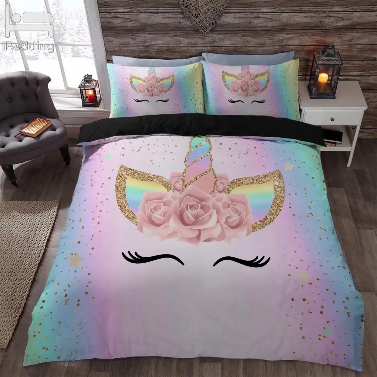 unicorn queen bedding