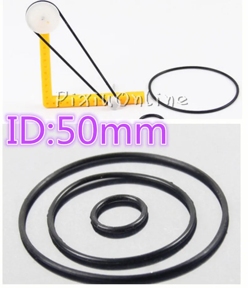 10pc ID50mm YL846 Rubber Pulley Transmission Engine Drive Round Belts DIY Toy Module Car Motor
