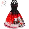 Christmas Dress Vestidos  Women Sexy Halter Vintage Casual Floral Print Pin Up Retro Rockabilly Swing Party Sundress ► Photo 3/6