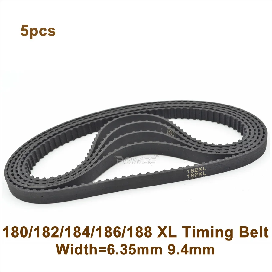 

POWGE 180/182/184/186/188 XL Timing Belt W=6.35/9.4mm Perimeter 457.2/462.28/467.36/472.44/477.5mm Rubber XL Belt Inch Trapezoid