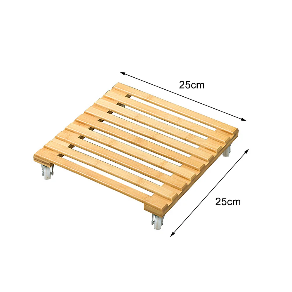 Растительный цветочный горшок съемный лоток с роликовый шкив Универсальный колеса Деревянный бамбук большой цветочный горшок база - Цвет: S