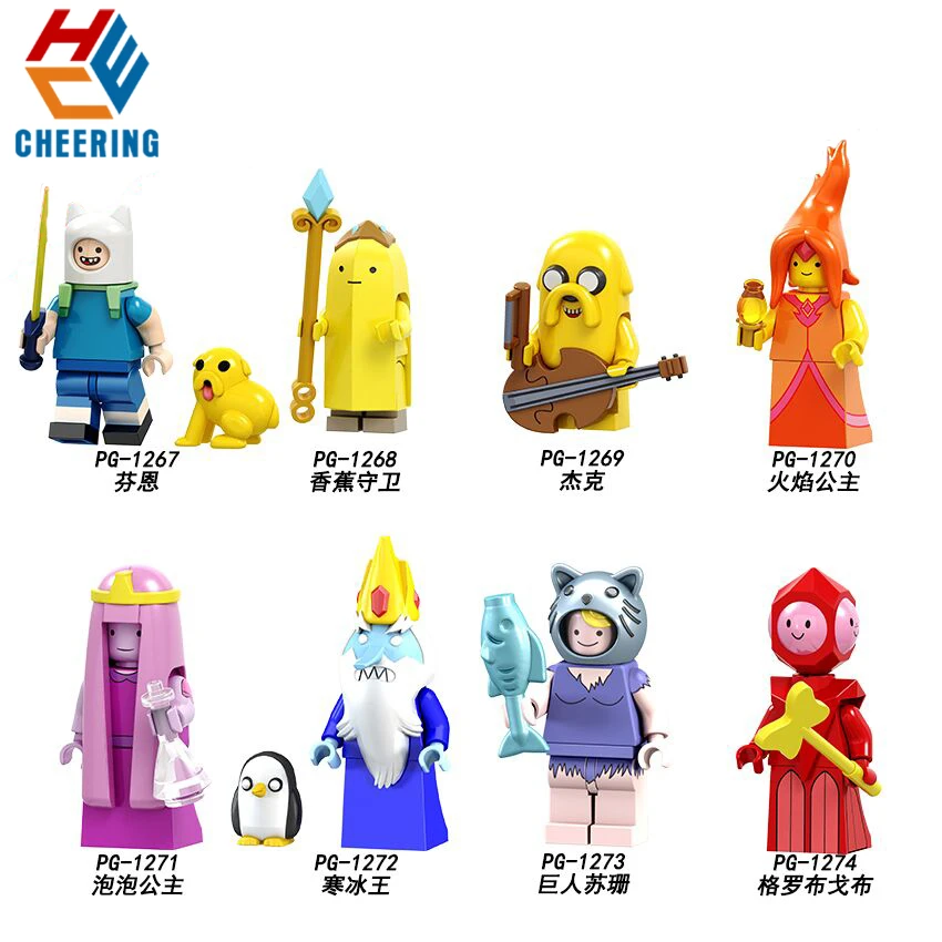 

Single Sale Building Blocks Adventure time King of Ooo Mo and Bimo Lemon Duke Party Gift Bricks Figures For Children Toys PG8141