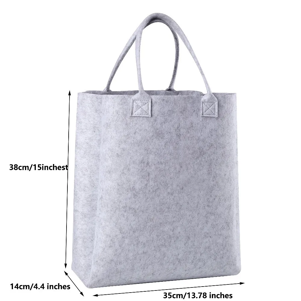 Новая мода войлочная Сумка серая сумка, войлочная сумка, многоразовая хозяйственная сумка