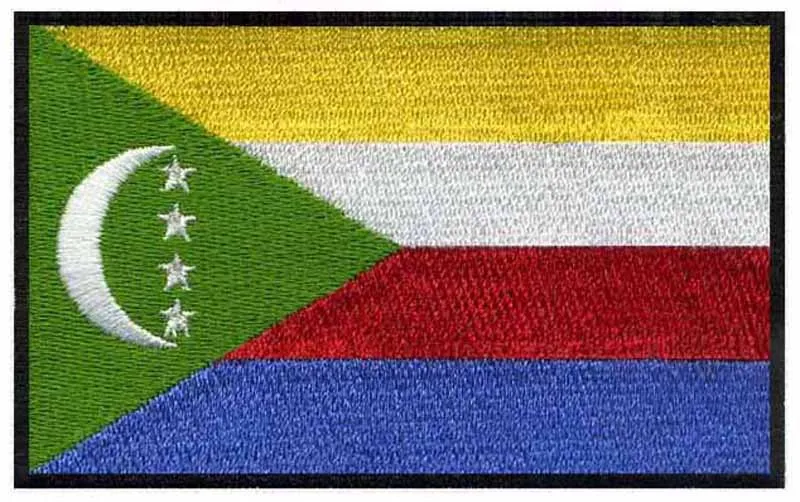 

The Comoros embroidery flag patches iron on logos 3"wide /hat patches/rockabilly pin up/applique on clothing