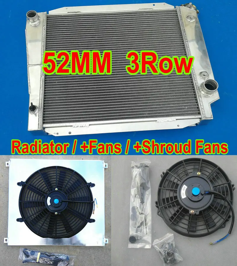 NEW Aluminum Radiator + Shroud Fans For 1966 1977 Ford Bronco Wagon