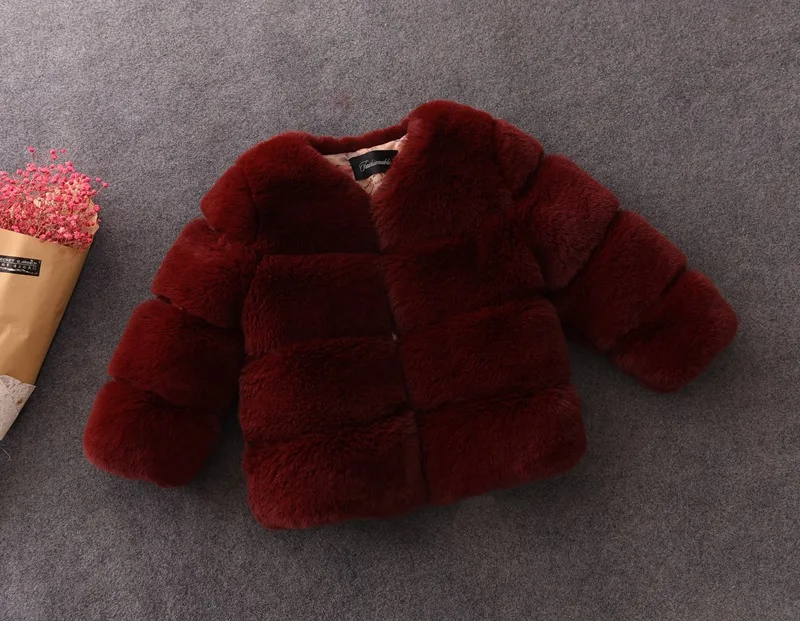 Winter Girls faux fur Coats fashion Children winter Jackets for girls clothes Kids Outerwear fur Jackets warm princess coat