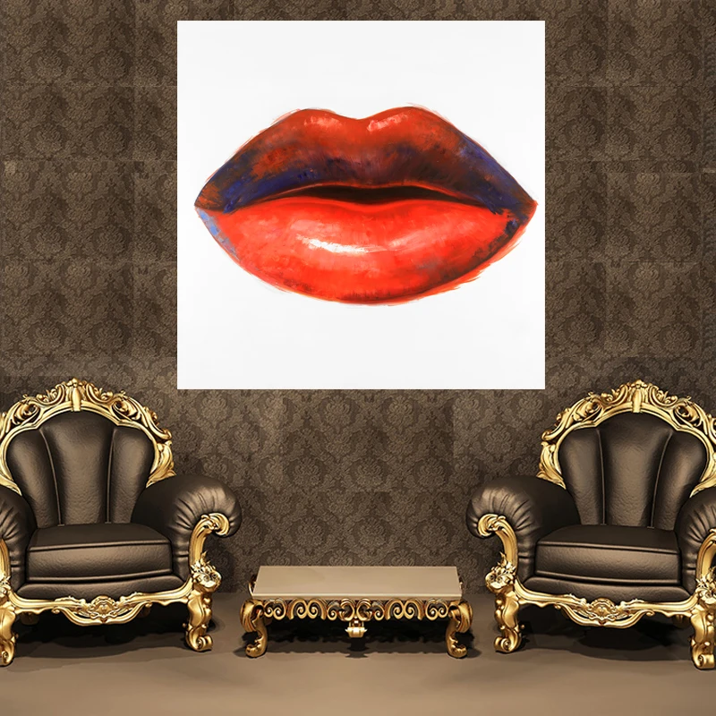 Abstract Red Lips Wall Art HD Canvas Painting Home Decoration Bedroom